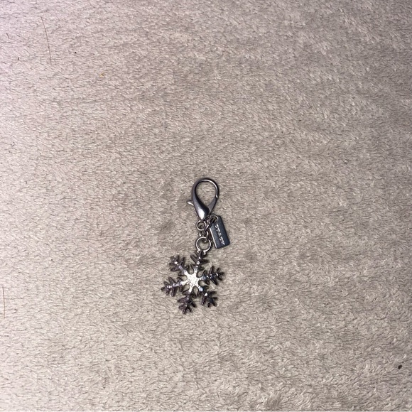 Coach snowflake mini bag keychain charm hang tag metal NWOT rare - Picture 2 of 3
